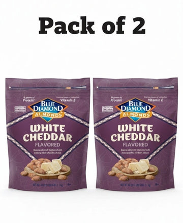 2 Pack Blue Diamond white cheddar almonds 40 oz. Same day Delivery