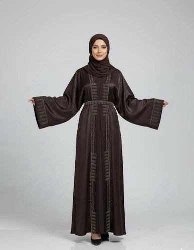 Muslims Abaya Women Long Maxi Dress Set Dubai Kaftan With Hijab.