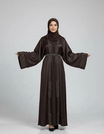 Muslims Abaya Women Long Maxi Dress Set Dubai Kaftan With Hijab.